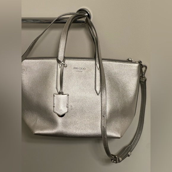 Jimmy Choo Silver Leather Bria 2way - Picture 2 of 14